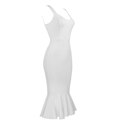 DOLLY Luxury French Style Sleeveless Slim Fit Long Fish Tail Banquet Dress-NARA