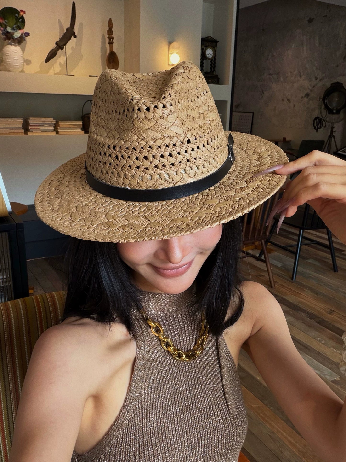 MEI SANGUAN Raffi straw hat - ZAINAB