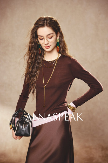 ANNASPEAK fake two pieces wool knit-LIAM.