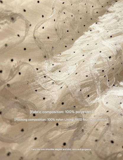 LE VENT&TES AILES Luxury off-Shoulder Lace Jacquard 3d Detailing white Dress- ZORA