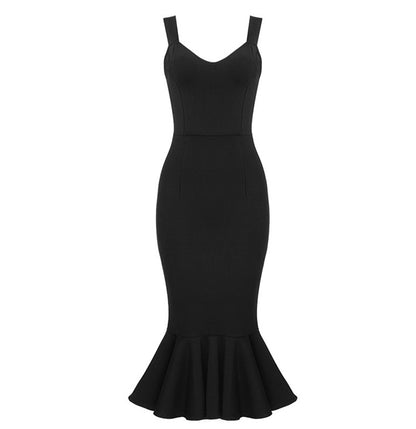 DOLLY Luxury French Style Sleeveless Slim Fit Long Fish Tail Banquet Dress-NARA