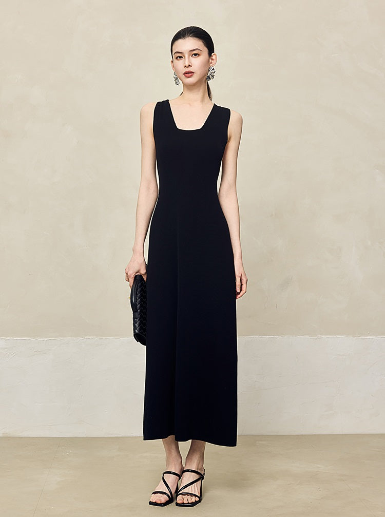 HECO Back Cross Midi Sleeveless Dress - SAVIOR.