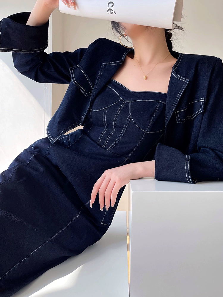 Aconiconi Luxury Blue Denim jacket - Poetry from the Other Shore