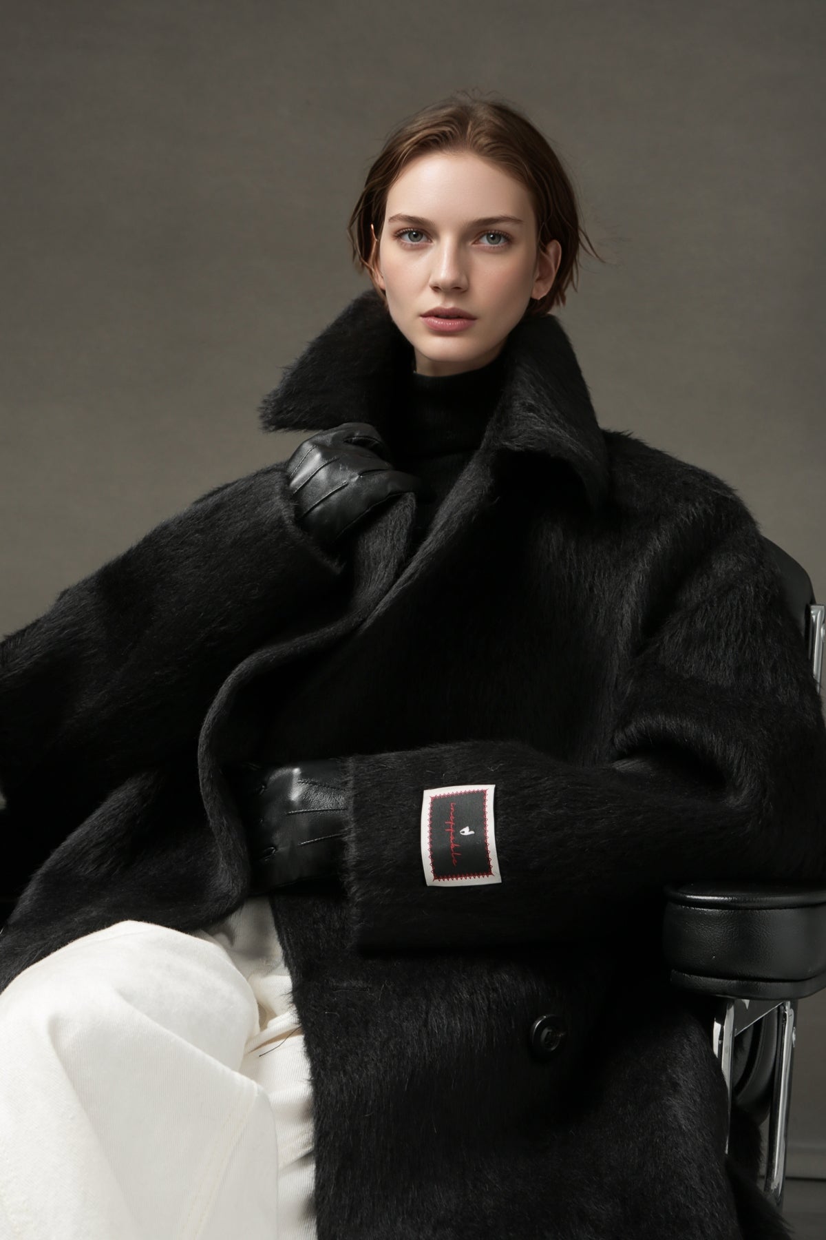 PIAOIN Luxury Peruvian Suli Alpaca Coat Women's Cocoon Double-sided Fur Coat -OMAN