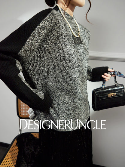DGU "Night Weaving" Gray Sweater New Loose Lazy Style High-end Retro Versatile Jacket - Avery.