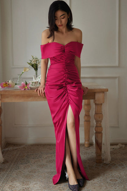 GOUDIN satin light luxury evening dress-SUWA.