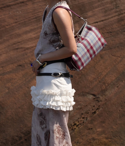 IUBALLET Steam Code Plaid Underarm Vintage Style Commuter Bag - ACHING.