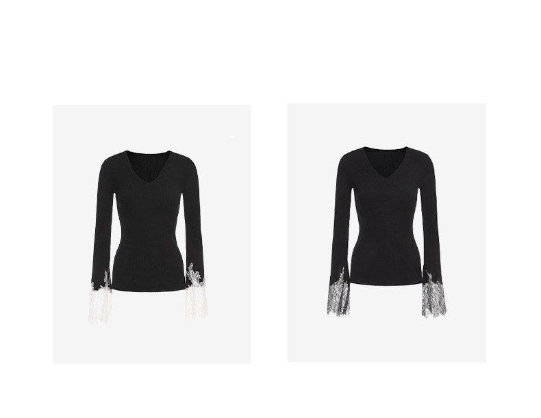 ATELIER MISS LU lace-panelled cashmere and wool-blend top - IRIS