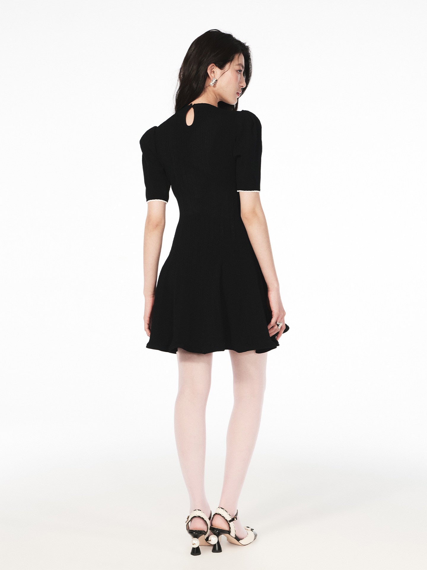 FAME Black ruffled knit dress - ELLA