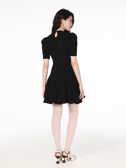 FAME Black ruffled knit dress - ELLA
