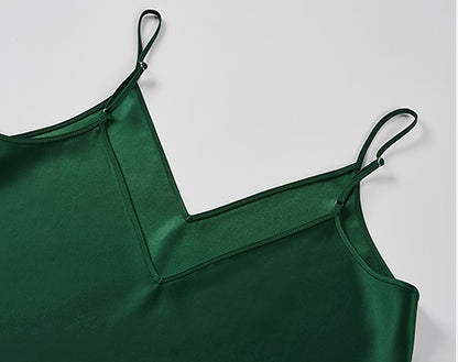 COMME MOI Lv Yan Designer Spring Women's Acetate V-Neck Green Suspenders - CLARA.