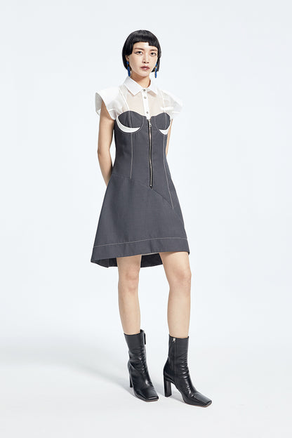 TINY IN bra embellished slip cinched waist slim small sexy dress - CIA