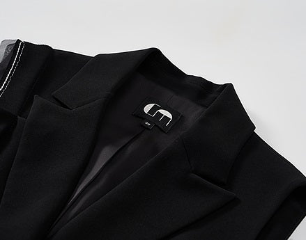 COMME MOI Lu Yan designer's new women's acetate lapel sleeveless slim suit - BROKEN.