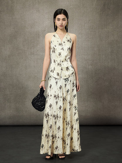 HECO Bamboo Leaf Halterneck Sleeveless Vest - FRONT.