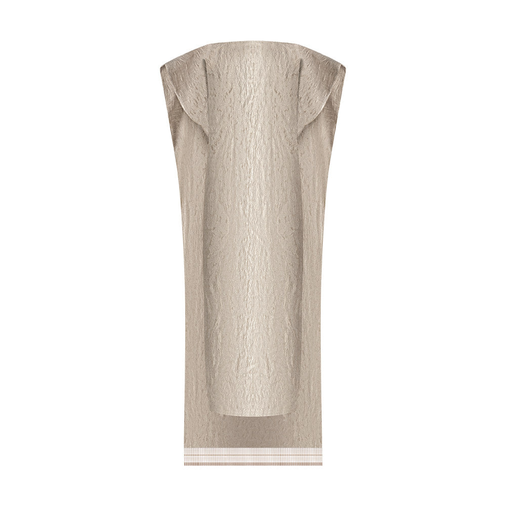 TUYUE Linen Fringe Open Back Slit Light Dress Dress- HAZEL.