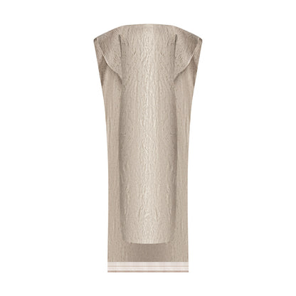TUYUE Linen Fringe Open Back Slit Light Dress Dress- HAZEL.
