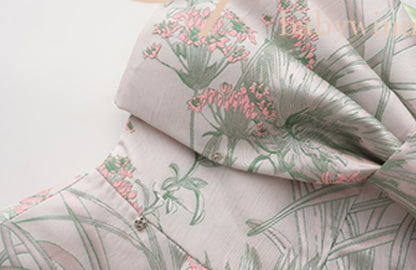 Le Palais Vintage New Chinese Pink Lady Bow Vase Dress-SIA.