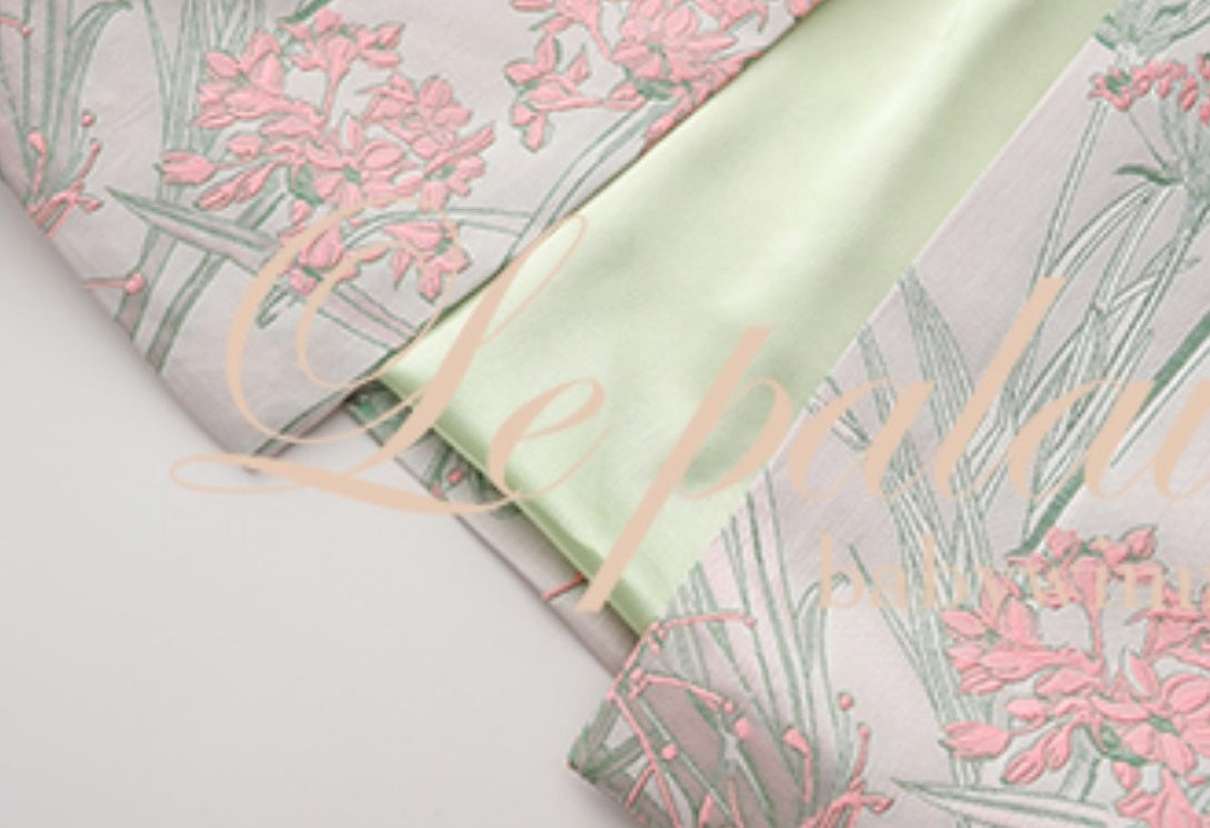 Le Palais Vintage New Chinese Pink Lady Bow Vase Dress-SIA.