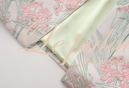 Le Palais Vintage New Chinese Pink Lady Bow Vase Dress-SIA.