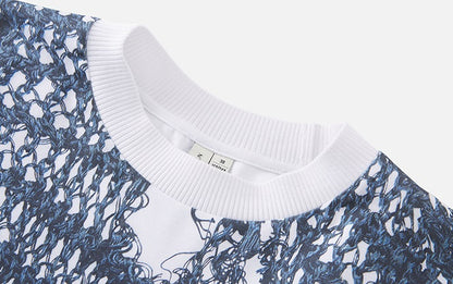 ZHUCHONGYUN woven crew neck short-sleeved T-shirt--OKUMURA.