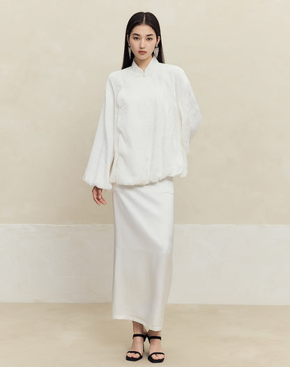 HECO High-waisted purple black white back slit skirt Hip Girl - spirit.