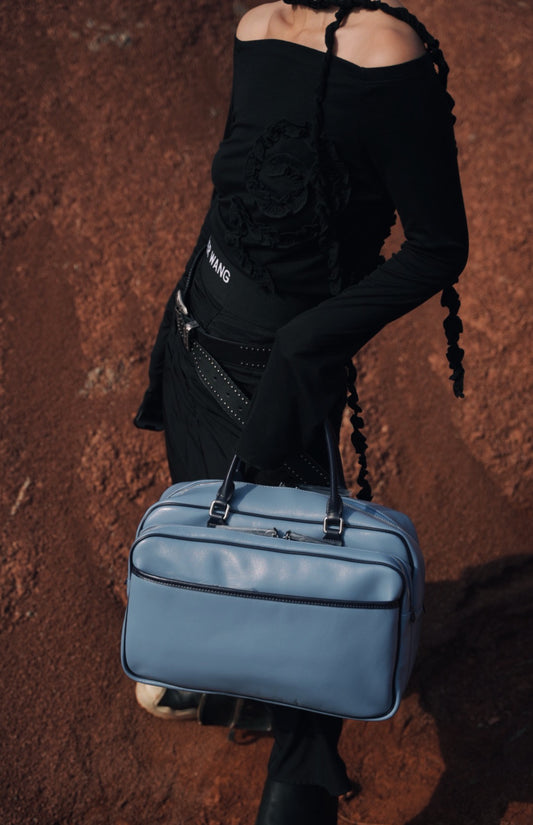 IUBALLET Large Satchel Leather Handbag - CHERRY.