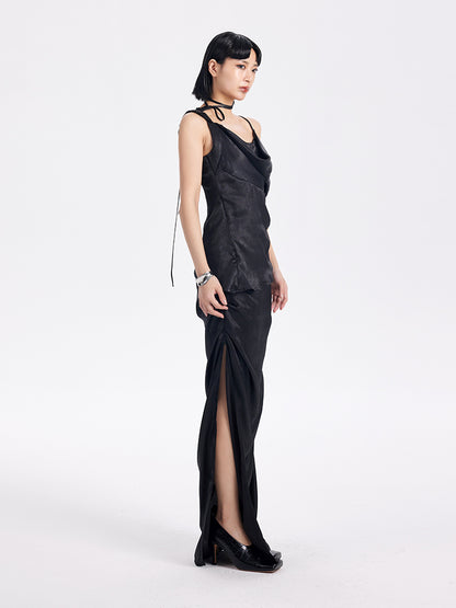 TINY IN two-tone pinch sexy long skirt -SAKUNA