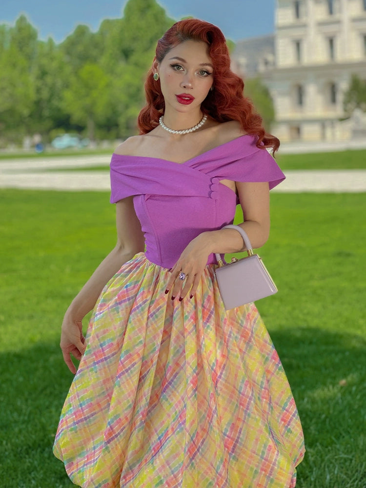 Le Palais  Two Pieces Contrasting Shawl Waist Tutu Dress-KASSY