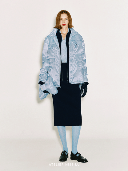 AtelierMissLu Fall/Winter 2024 Glacier Blue Trapezoidal Wristbag - CIDER