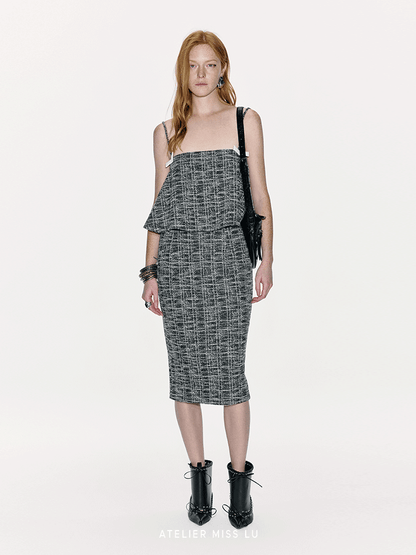 ATELIER MISS LU  Ribbon Silhouette A-line Camisole Top - skims