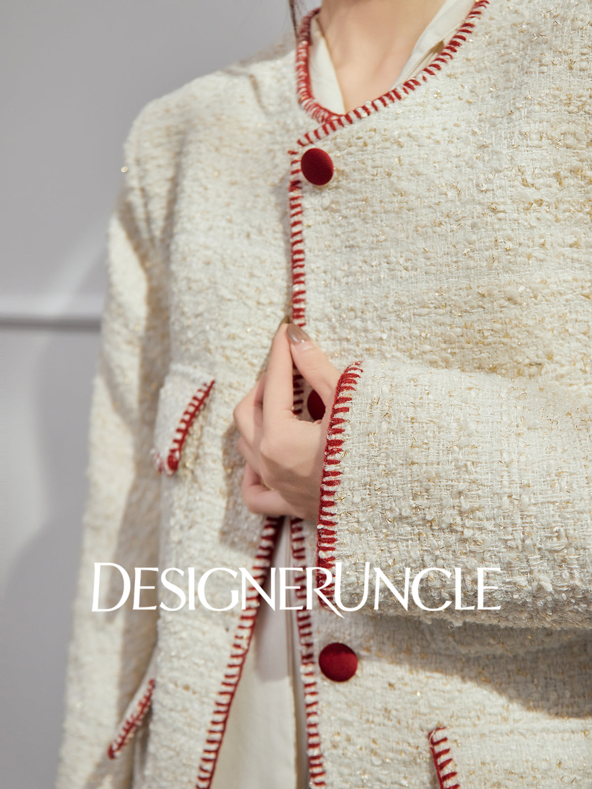 DGU|Off-white woolen jacket fragrance design jacket retro cropped top - SUDDEN.