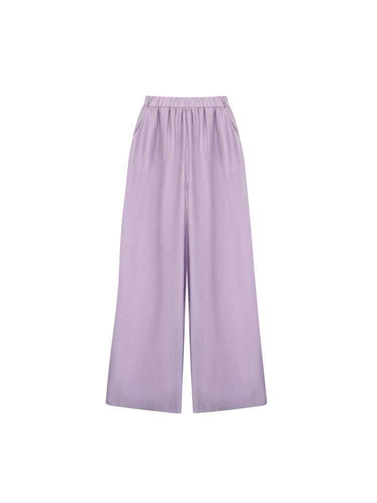 HECO Acetate High Waist Wide-leg Pants - TREY.