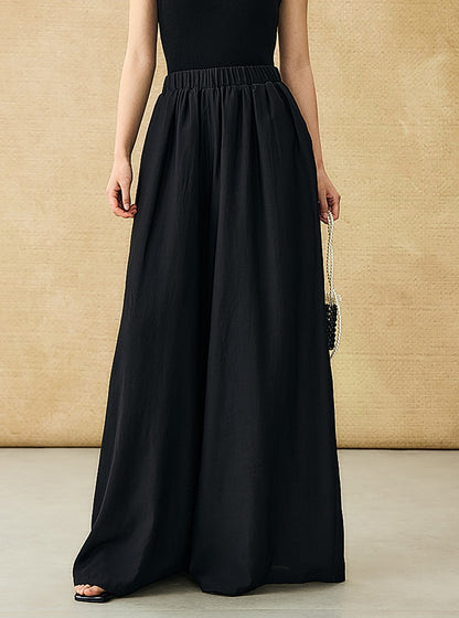 HECO Acetate High Waist Wide-leg Pants - TREY.