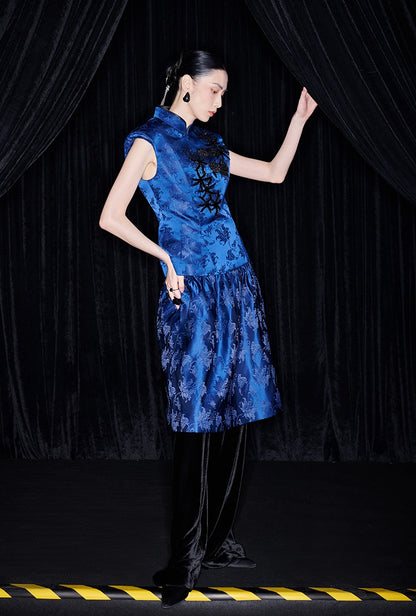 M essential Ma Kai designer Haiqing jacquard fish algae pattern nail beads vest - PEAC.