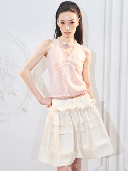 FAME Rococo cream piping skirt - LOGAN