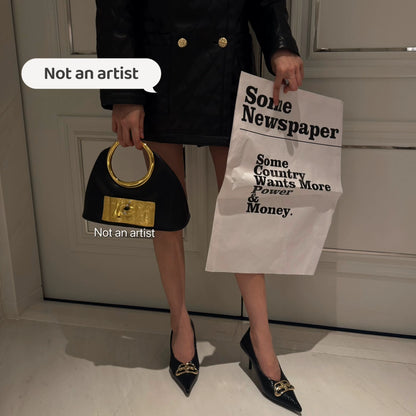 NOT AN ARTIST new French niche high-end metal face bag - CONNECT.