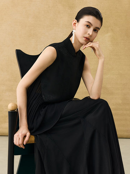 HECO New Chinese Acetate Jacquard Mesh Stitching T-Shirt - ANGEL.