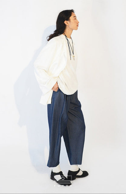 TUYUE white woven flower crew neck slim fit blazer - NINA.