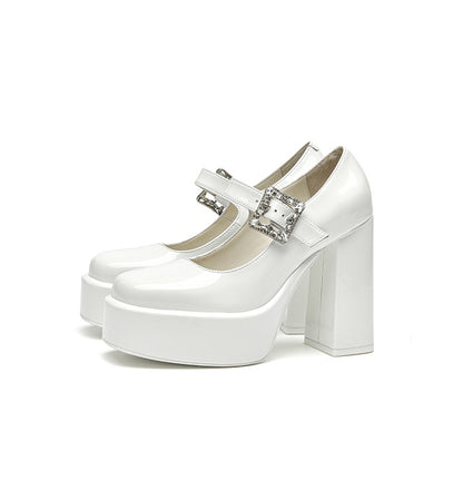 SHOESZOOO Platform High Block Heels - LENGTHIE.