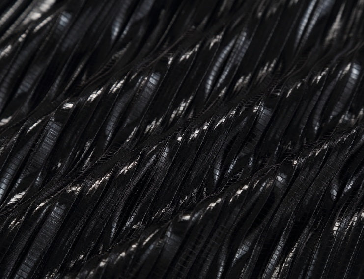 COMME MOI Lv Yan designer women's pin-pleated crewneck top commuter shirt - IVY.