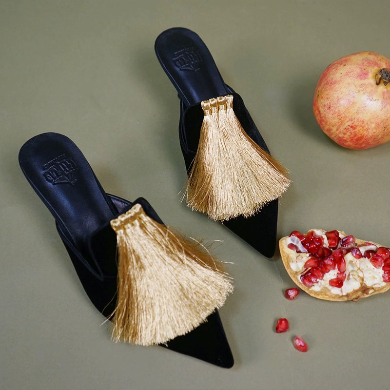 B-FEI spring and summer velvet vintage heels-ANNIE.