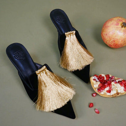 B-FEI spring and summer velvet vintage heels-ANNIE.