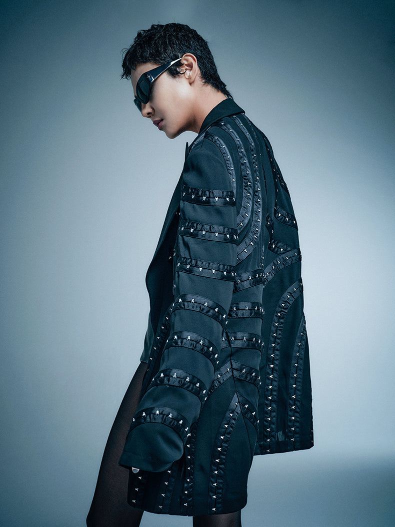 ANNAKIKI design four-pointed star hook blazer suit-HANYU