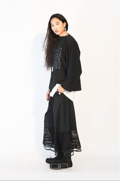 TUYUE Black Heavy Cotton Turtleneck Relaxed Sweatshirt - JOEY.