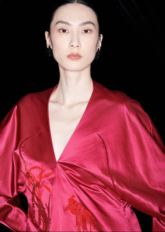 M essential Mackay designer Goldfish Beaded red dress - Rebel.