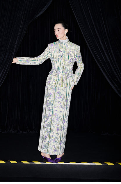 M essential Mackay designer jacquard tunic jacket pencil skirt suit set - Qizhu