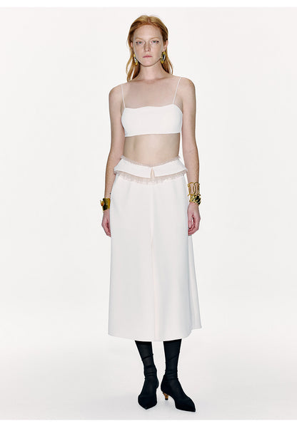 ATELIER MISS LU Authentic Waist Tulle Paneled Wide Leg Pants - KARINA