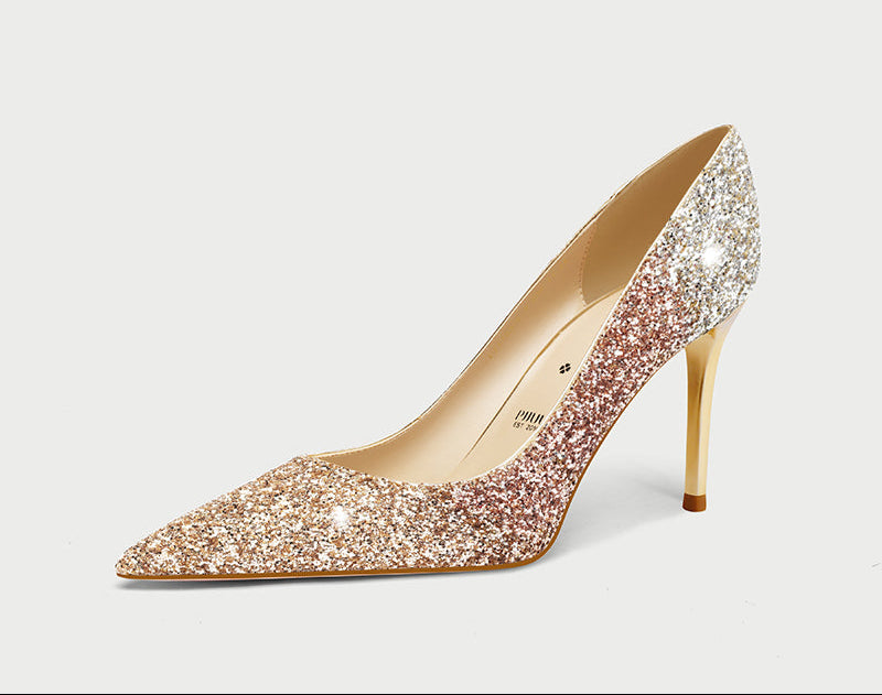 pjjuu crystal new french stiletto wedding shoes -  STAN