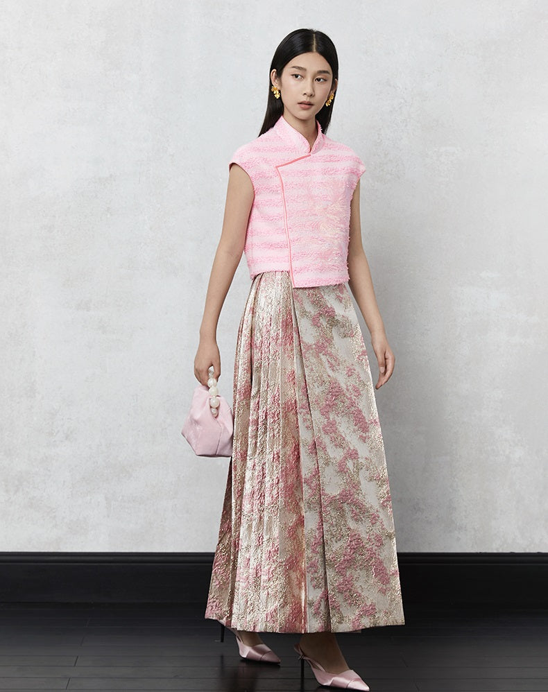 HECO Red Horse Face High Waisted Long Hanfu Skirt - offer.