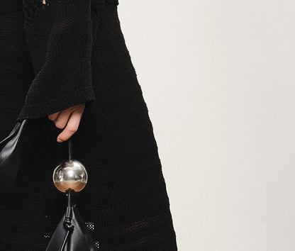 ZHUCHONGYUN Elegant knitted matching skirt and top outfit set-KLINS.